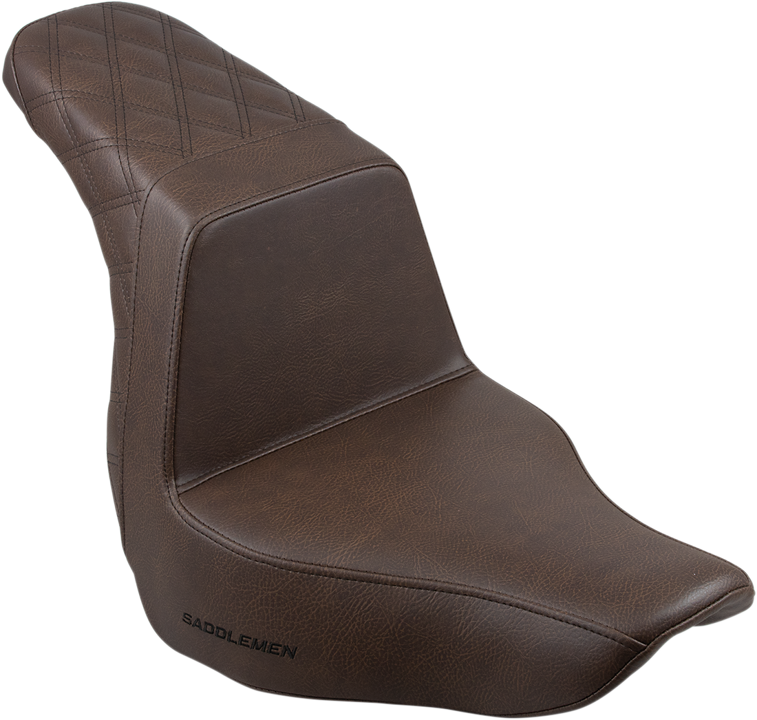 0802-1038 - SADDLEMEN Step-Up Seat - Rear Lattice Stitch - Brown 818-29-173BR