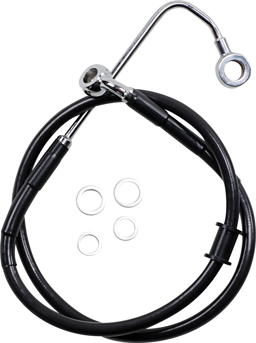 1741-5771 - DRAG SPECIALTIES Brake Line - +2" - Black - '15-'17 Softail 618300-2BLK