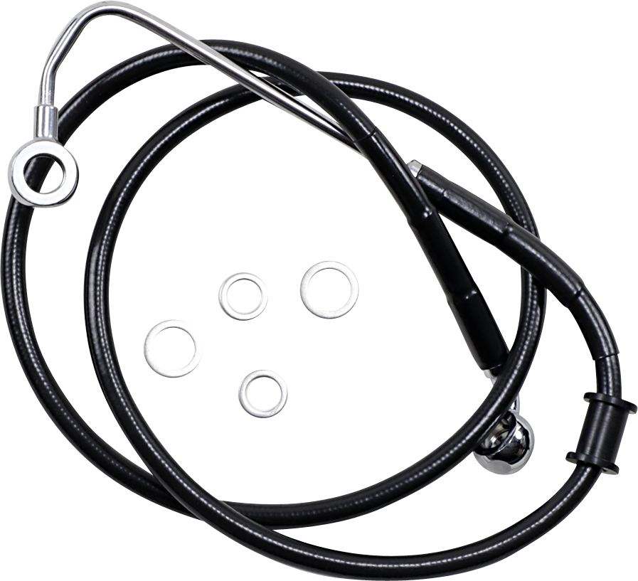 1741-5775 - DRAG SPECIALTIES Brake Line - +10" - Black - '15-'17 Softail 618300-10BLK