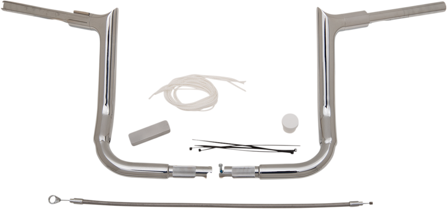 0601-5299 - FAT BAGGERS INC. Handlebar Kit - Pointed Top - 12" - Chrome 809112