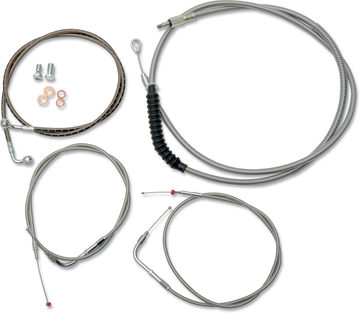 0610-0388 - LA CHOPPERS Handlebar Cable/Brake Line Kit  - Mini Ape Hanger Handlebars - Stainless Steel LA-8140KT-08