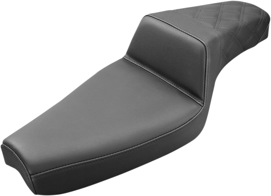 0804-0683 - SADDLEMEN Step-Up Seat - Rear Lattice Stitch - Black - XL 807-03-173