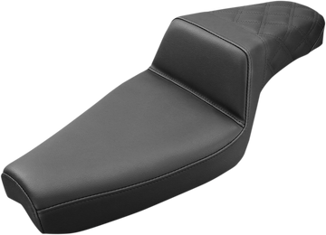 0804-0717 - SADDLEMEN Step-Up Seat - Rear Lattice Stitch - Black - XL 879-03-173