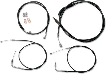 0610-0395 - LA CHOPPERS Handlebar Cable/Brake Line Kit - 12" - 14" Ape Hanger Handlebars - Black Vinyl LA-8140KT-13B