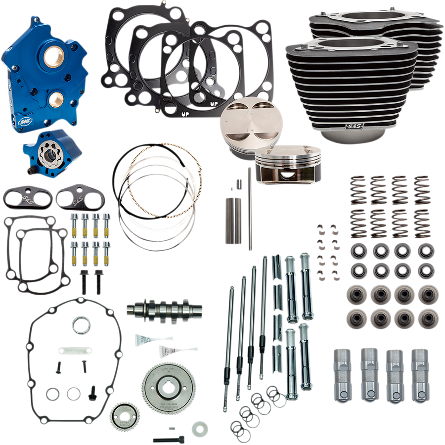 0904-0056 - S&S CYCLE Power Package - Gear Drive - Water Cooled - Highlighted Fins - M8 310-1051A