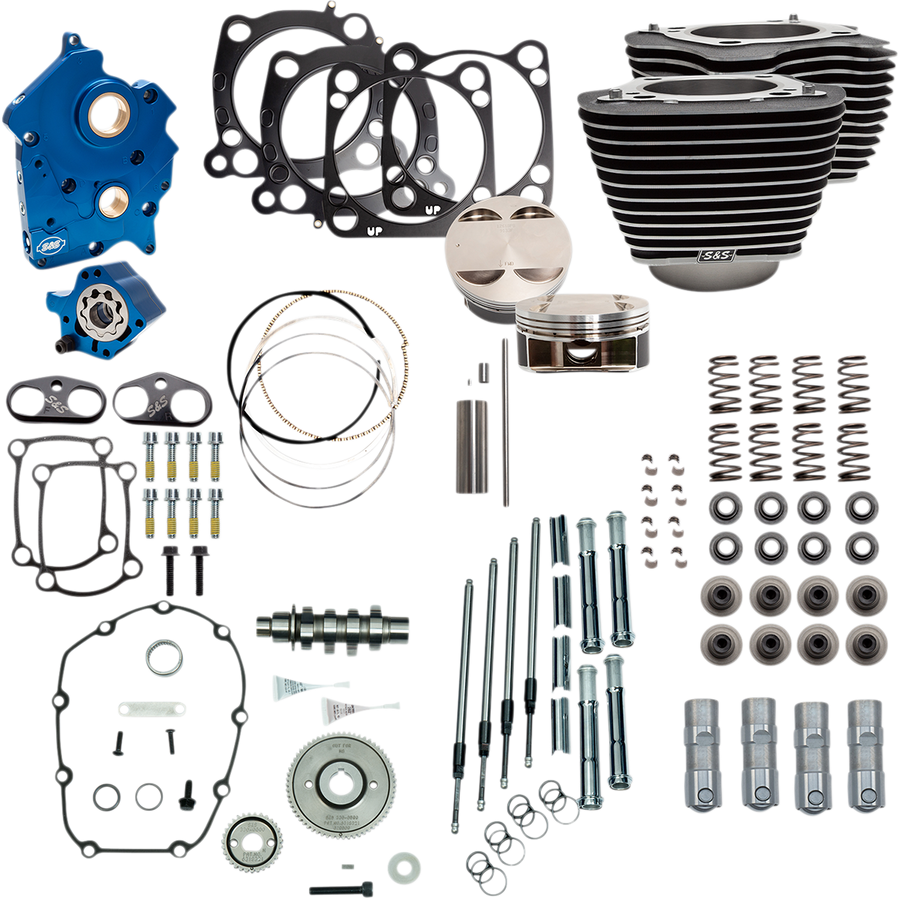 0904-0058 - S&S CYCLE Power Package - Gear Drive - Oil Cooled - Highlighted Fins - M8 310-1053A