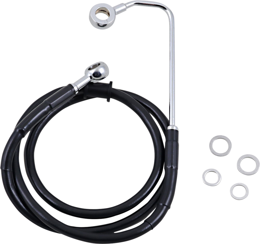 1741-5762 - DRAG SPECIALTIES Brake Line - +6" - Black - '15-'17 Softail 618299-6BLK