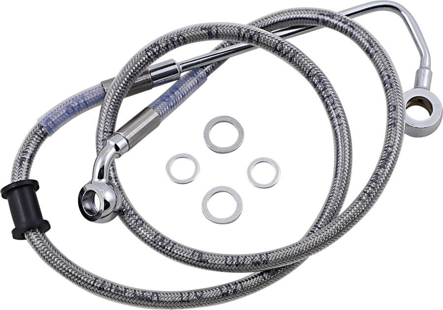 1741-5778 - DRAG SPECIALTIES Brake Line - +4" - Stainless Steel - '15-'17 Softail 618302-4