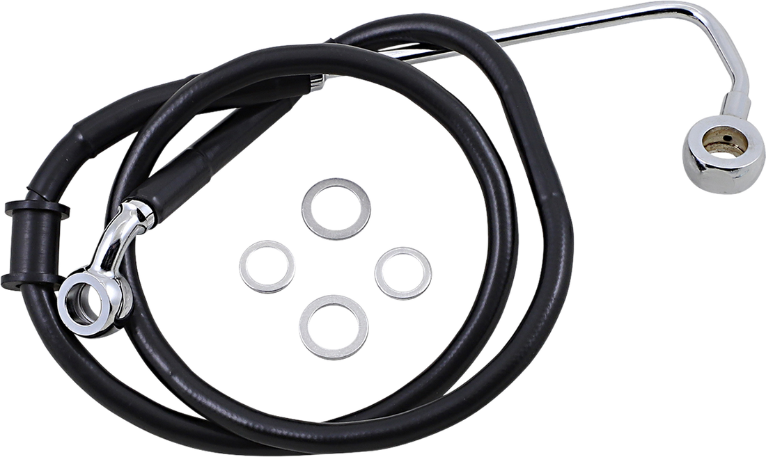 1741-5783 - DRAG SPECIALTIES Brake Line - +2" - Black - '15-'17 Softail 618302-2BLK