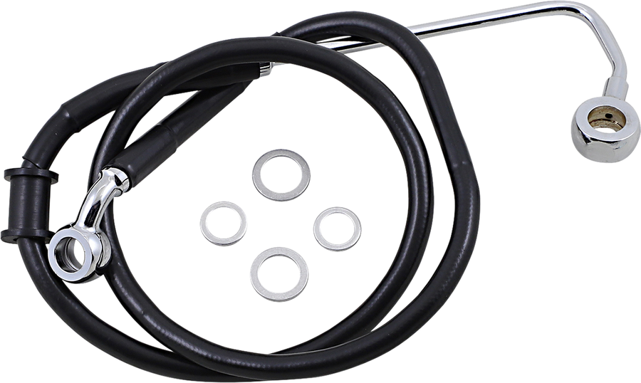 1741-5783 - DRAG SPECIALTIES Brake Line - +2" - Black - '15-'17 Softail 618302-2BLK