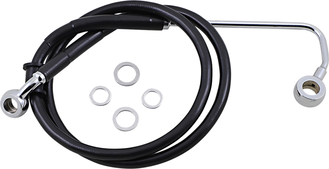 1741-5784 - DRAG SPECIALTIES Brake Line - +4" - Black - '15-'17 Softail 618302-4BLK