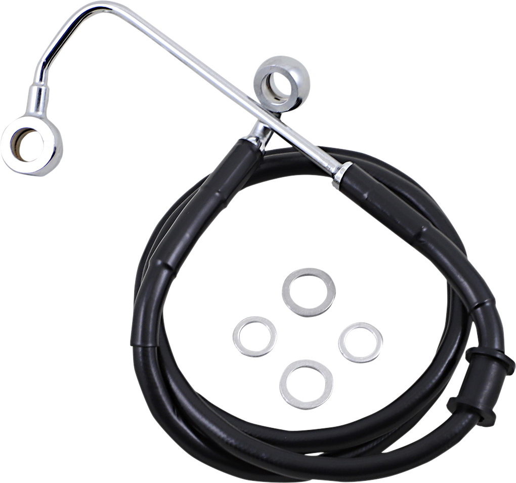 1741-5787 - DRAG SPECIALTIES Brake Line - +10" - Black - '15-'17 Softail 618302-10BLK