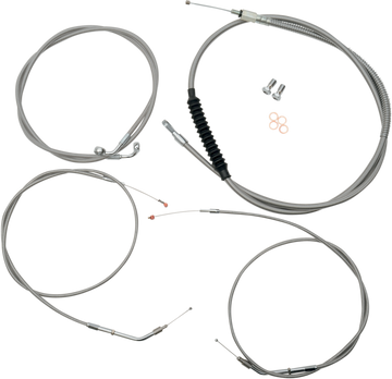 0610-0431 - LA CHOPPERS Handlebar Cable/Brake Line Kit  - 12" - 14" Ape Hanger Handlebars - Stainless Steel LA-8310KT-13