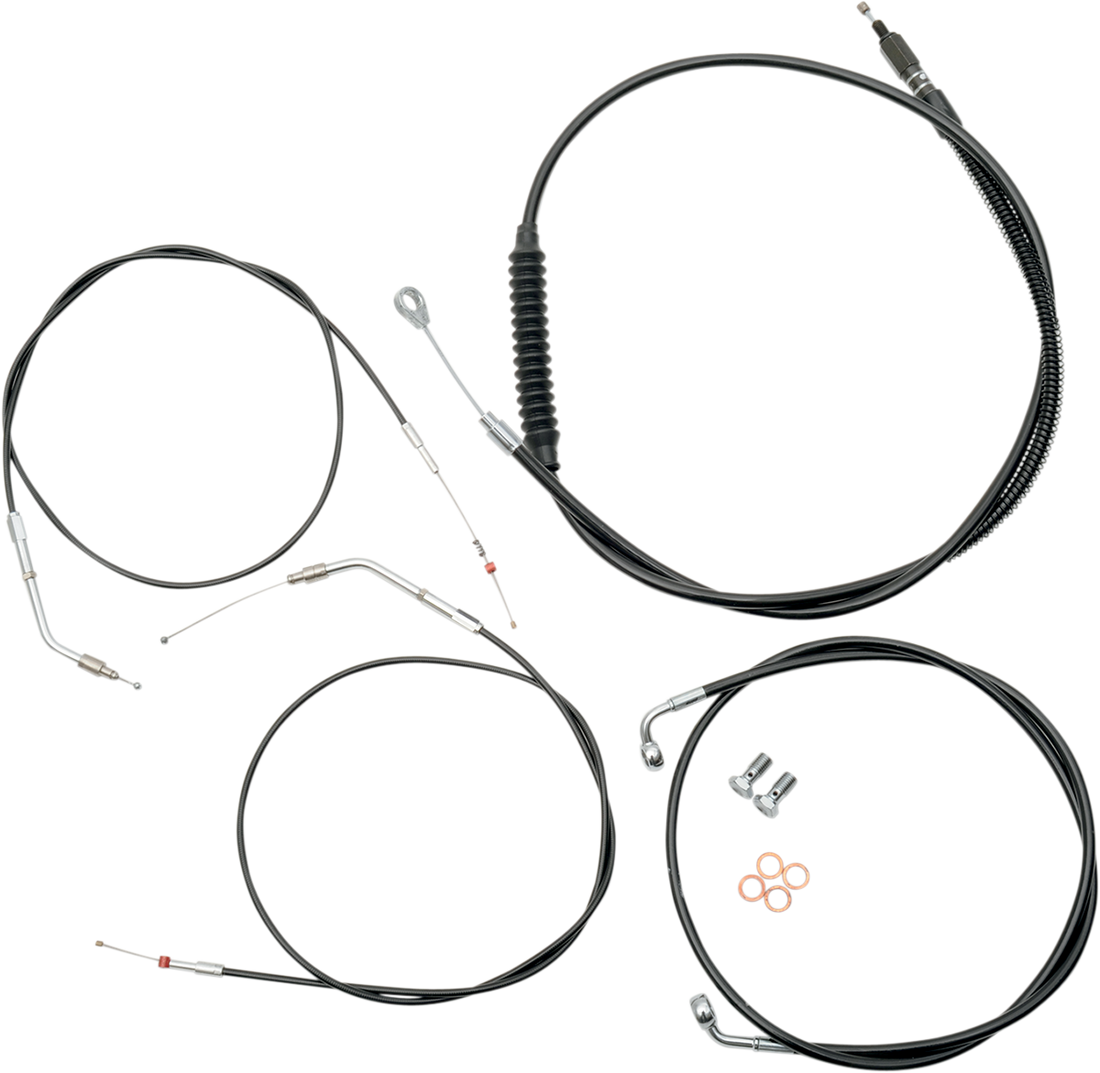 0610-0434 - LA CHOPPERS Handlebar Cable/Brake Line Kit - Mini Ape Hanger Handlebars - Black Vinyl LA-8310KT-08B