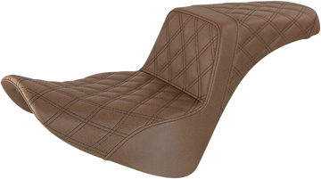 0802-1405 - SADDLEMEN Step-Up Seat - Full Lattice Stitch - Brown 818-33-175BR