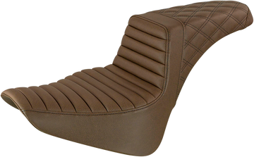 0802-1407 - SADDLEMEN Step-Up Seat - Front Tuck-n-Roll/Rear Lattice Stitch - Brown 818-33-176BR