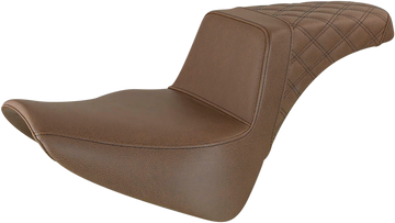 0802-1402 - SADDLEMEN Step-Up Seat - Rear Lattice Stitch - Brown 818-33-173BR