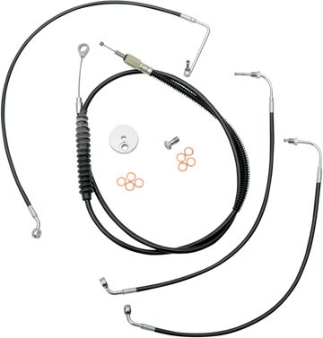 0610-0450 - LA CHOPPERS Handlebar Cable/Brake Line Kit - 15" - 17" Ape Hanger Handlebars - Black Vinyl LA-8010KT-16B