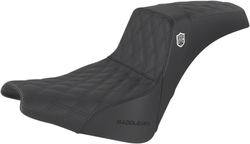 0802-1421 - SADDLEMEN Seat - Pro Series SDC Performance Without Backrest - Full Lattice Stitch/Lumbar Gripper - Black SC81830DB
