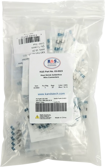 2120-1050 - K&S TECHNOLOGIES Wire Connector - 20PK - AWG 16-14 03-0023