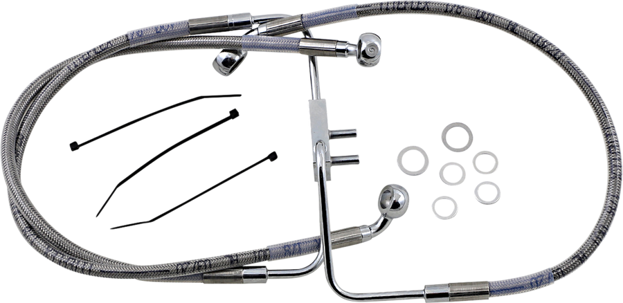 1741-5841 - DRAG SPECIALTIES Brake Line - Front (Upper) - Stainless Steel 618623