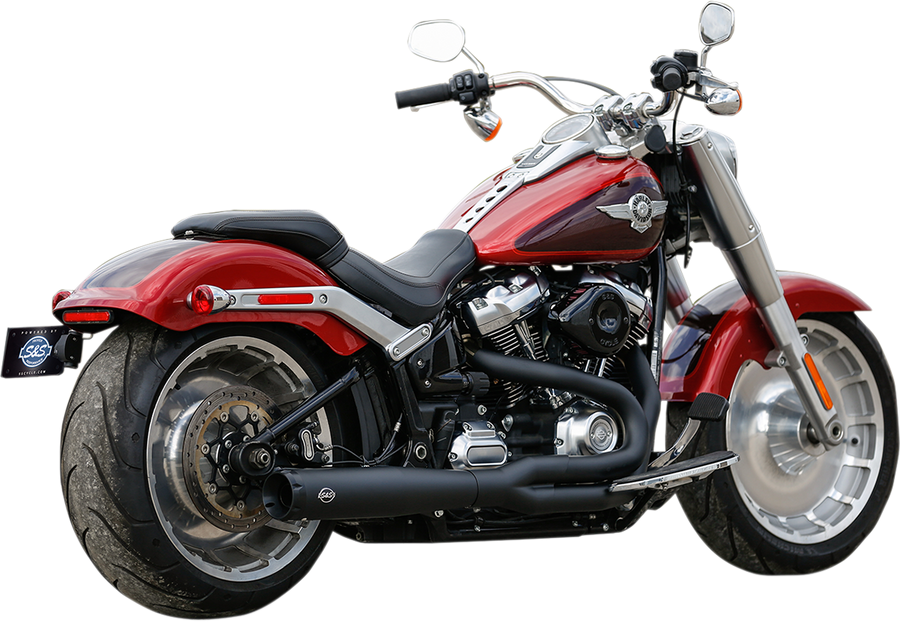 1800-2485 - S&S CYCLE 2:1 50 State Exhaust for M8 Softail - Black 550-0846B