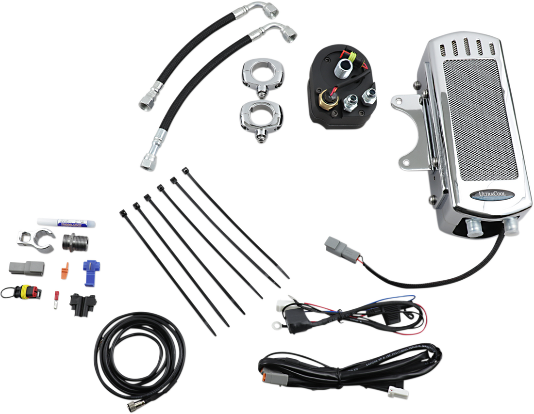 0713-0163 - ULTRACOOL Side Mount Oil Cooler Kit - Chrome - Softail SMS-1C
