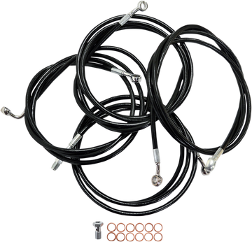 0610-0775 - LA CHOPPERS Handlebar Cable/Brake Line Kit - 15" - 17" Ape Hanger Handlebars - Black Vinyl LA-8052KT-16B