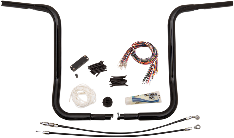 0601-4809 - FAT BAGGERS INC. Handlebar Kit - Rounded Top - 16" - Black 909416-B