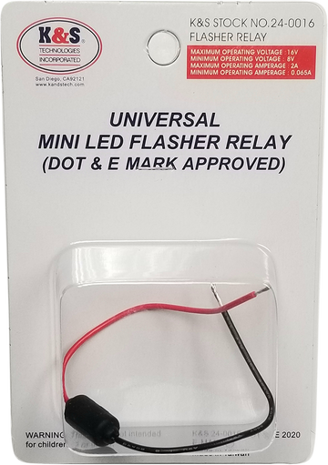 2050-0416 - K&S TECHNOLOGIES Mini Flasher Relay - Universal 24-0016