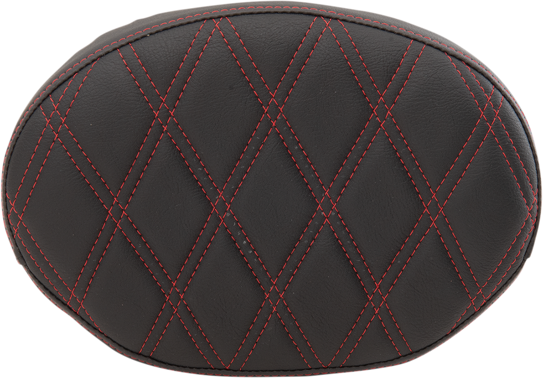 0822-0430 - DRAG SPECIALTIES Backrest Pad - Oval - Double Diamond - Red Thread 0822-0430