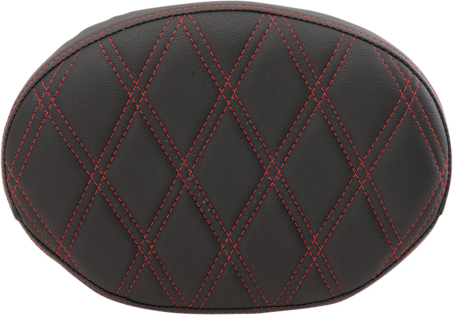 0822-0430 - DRAG SPECIALTIES Backrest Pad - Oval - Double Diamond - Red Thread 0822-0430