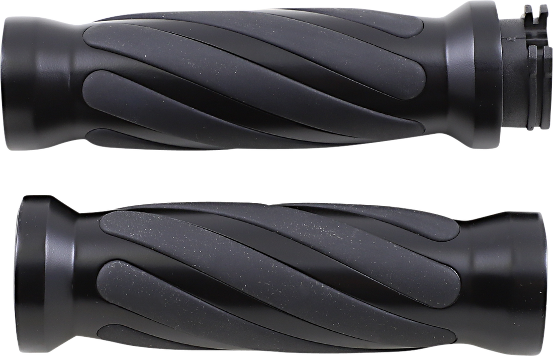 0630-2689 - DRAG SPECIALTIES Grips - Twisted - Matte Black 17-0543MBD