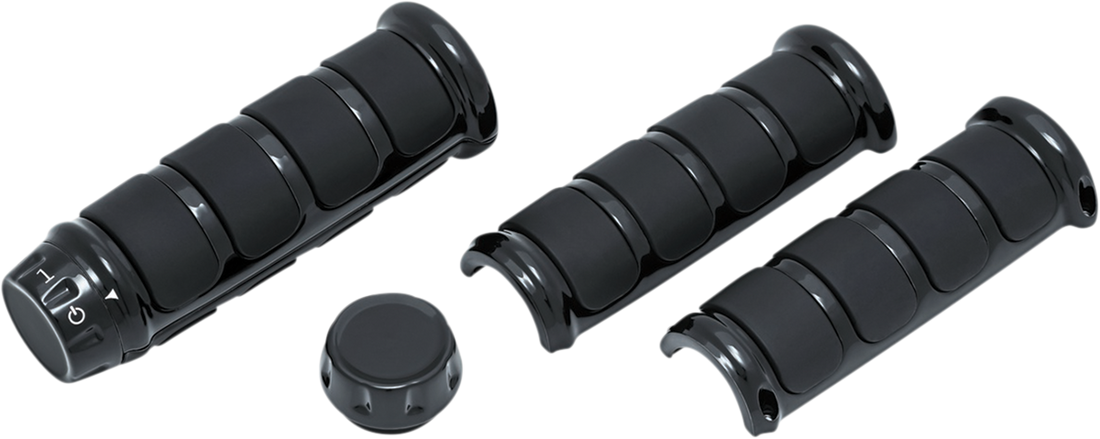 0630-2728 - KURYAKYN Grips - ISO? - Three-Piece - Black 6781