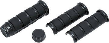 0630-2728 - KURYAKYN Grips - ISO? - Three-Piece - Black 6781