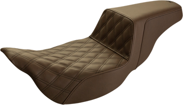 0801-1283 - SADDLEMEN Step-Up Seat - Extended Reach - Front Lattice Stitch - Brown - FLH 808-07B-172BREX