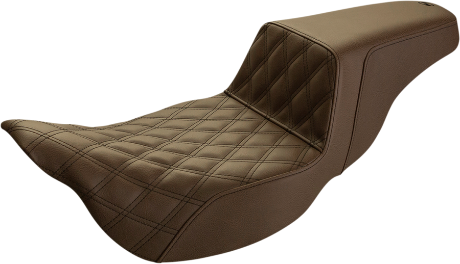 0801-1283 - SADDLEMEN Step-Up Seat - Extended Reach - Front Lattice Stitch - Brown - FLH 808-07B-172BREX