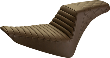 0802-1380 - SADDLEMEN Step-Up Seat - Front Tuck-n-Roll/Rear Lattice Stitch - Brown 812-26-176BR