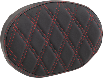 0822-0448 - DRAG SPECIALTIES Sissy Bar Pad - Double Diamond - Red - Oval 0822-0448