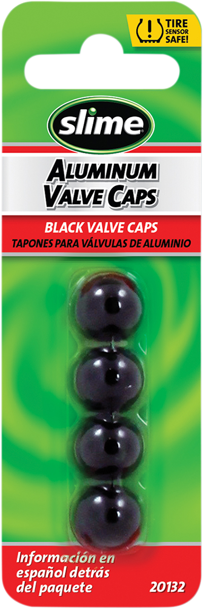 0361-0072 - SLIME Valve Stem Caps - Black - 4 Pack 20132