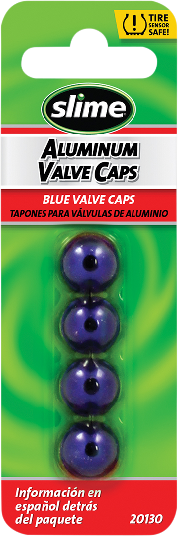 0361-0073 - SLIME Valve Stem Caps - Blue - 4 Pack 20130