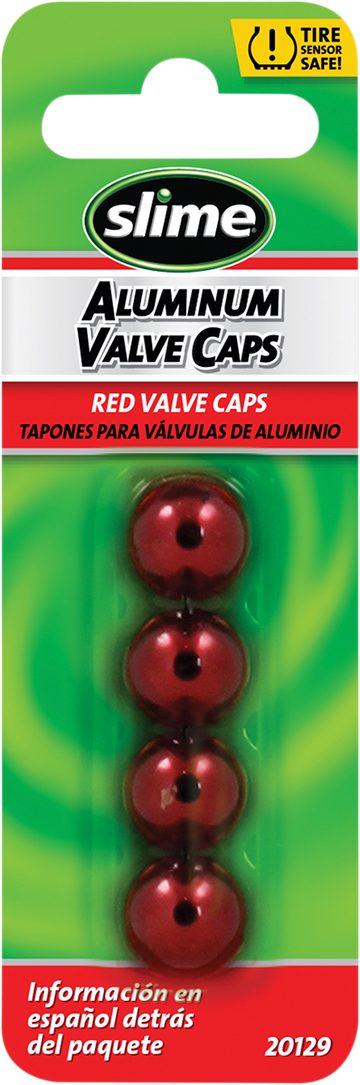 0361-0074 - SLIME Valve Stem Caps - Red - 4 Pack 20129