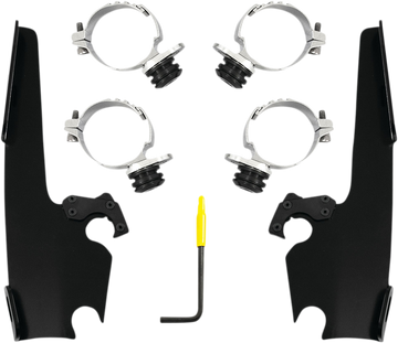 2320-0266- MEMPHIS SHADES Fats/Slim Windshield Trigger Lock Complete Mount Kit - Black - XL MEB2054