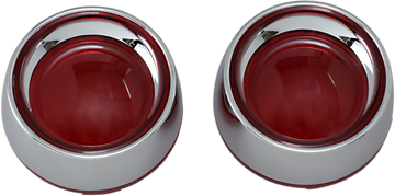 2020-0010 - KURYAKYN Deep Dish Bezels - Chrome/Red Lens 2109