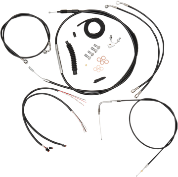 0610-1337 - LA CHOPPERS Handlebar Cable/Brake Line Kit - Complete - 15" - 17" Ape Hanger Handlebars - Black Vinyl LA-8150KT2-16B