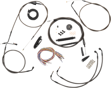0610-1433 - LA CHOPPERS Cable Kit - 18" - 20" Ape Hanger Handlebars - Midnight LA-8005KT2B-19M