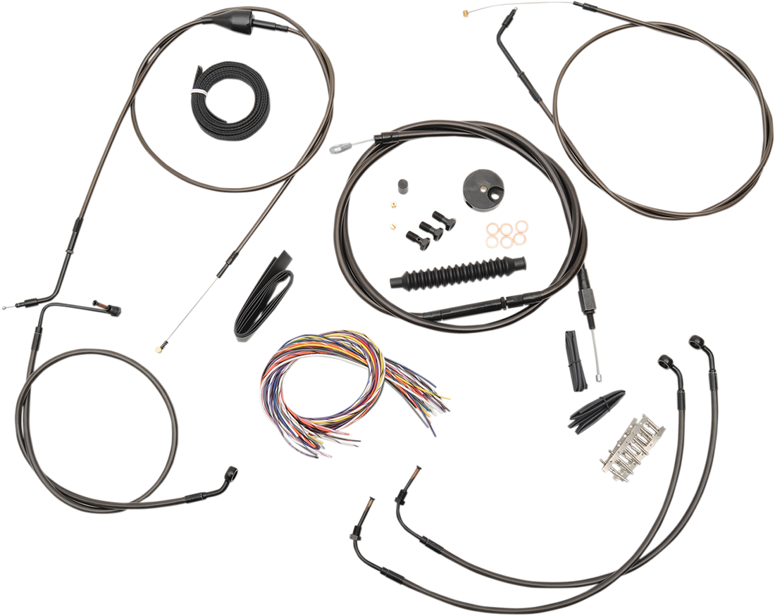 0610-1445 - LA CHOPPERS Cable Kit - 18" - 20" Ape Hanger Handlebars - Midnight LA-8006KT2B-19M