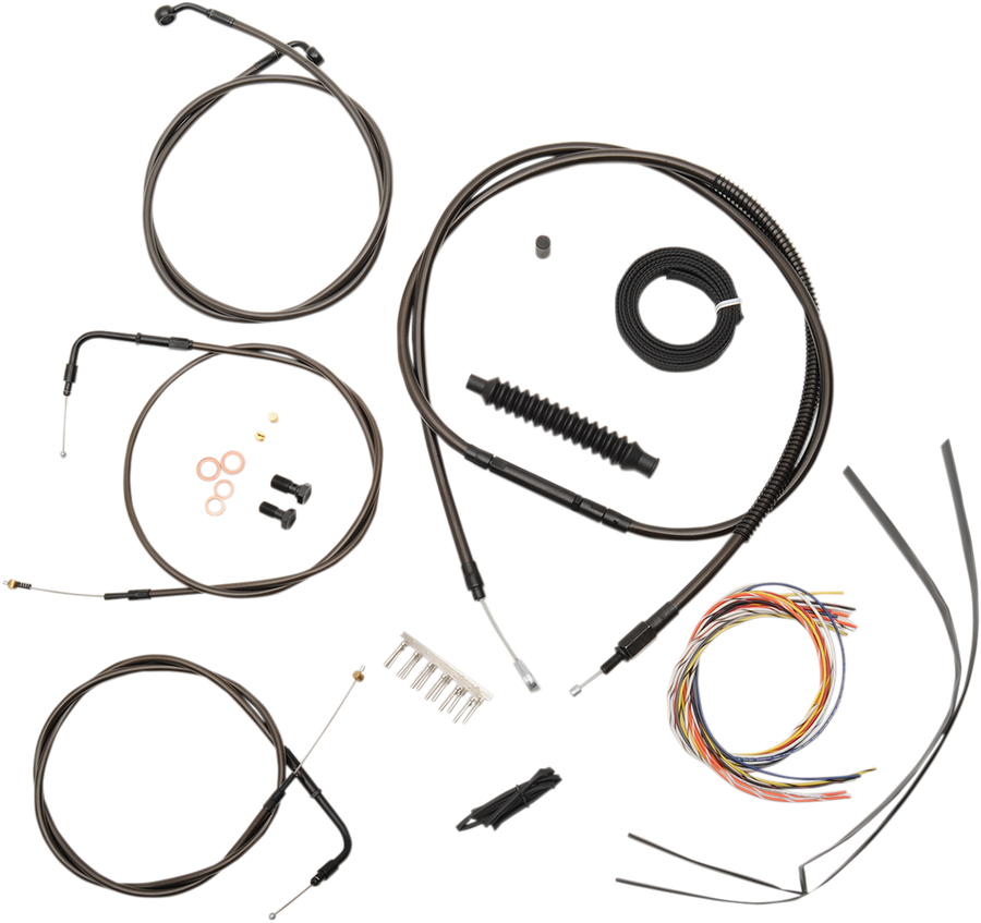 0610-1524 - LA CHOPPERS Cable Kit - 15" - 17" Ape Hanger Handlebars - Midnight LA-8300KT2-16M