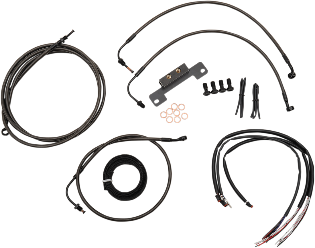 0610-1551 - LA CHOPPERS Cable Kit - 15" - 17" Ape Hanger Handlebars - Midnight LA-8012KT2-16M