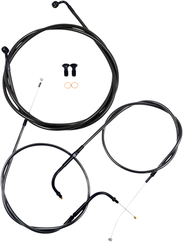 0610-1587 - LA CHOPPERS Handlebar Cable/Brake Line Kit - 15" - 17" Ape Hanger Handlebars - Midnight LA-8110KT-16M